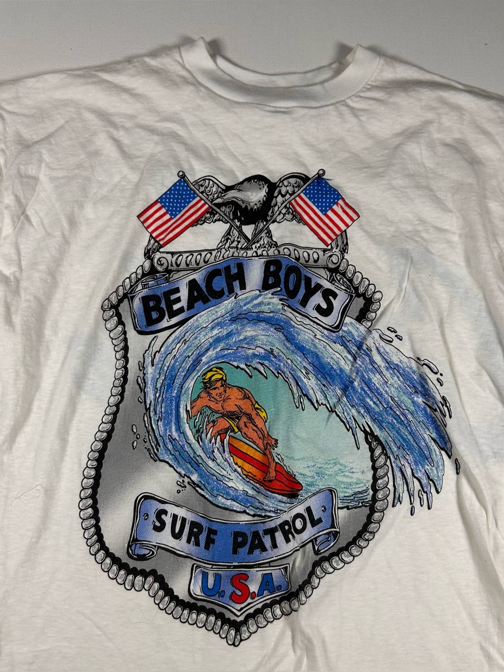 Vintage 80s Beach Boys Surf Patrol“Catch A Wave” Concert Shirt Mens L Original